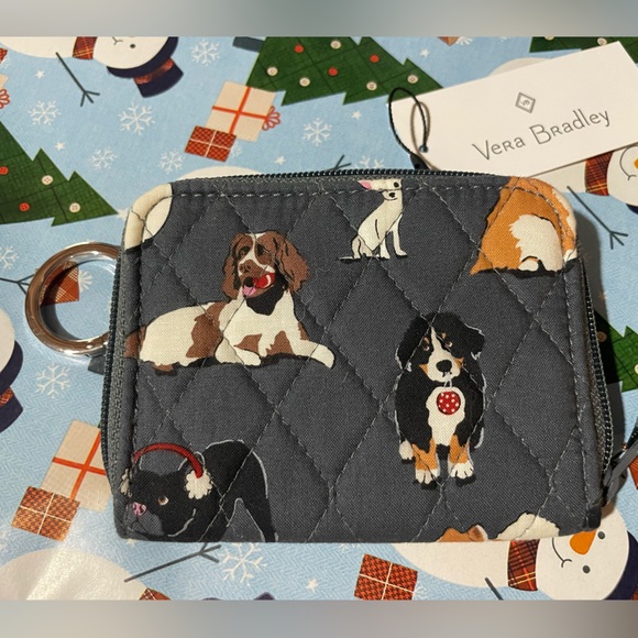 Vera Bradley Holiday dogs zip ID wallet NEW - Picture 1 of 3